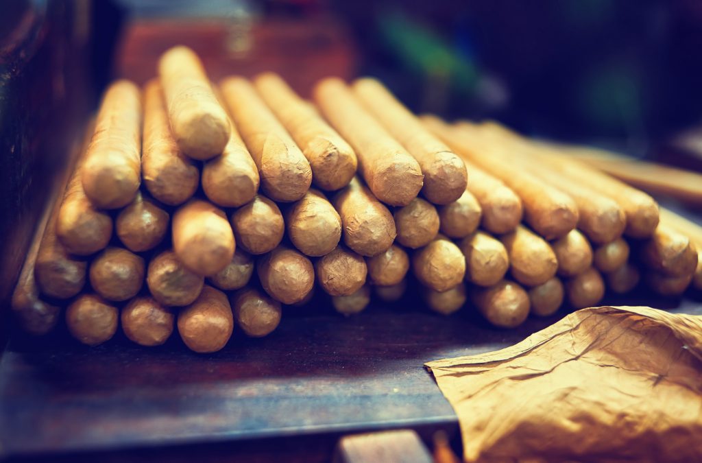 tock of handmade cigars.Traditional manufacture of cigars. Dominican Republic
